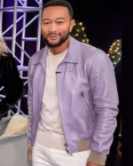 The Voice John Legend Purple Leather Jacket
