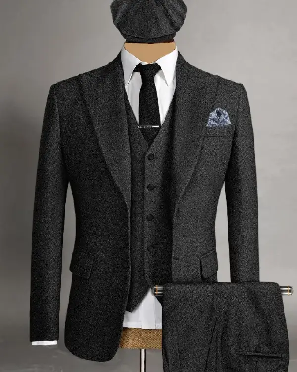 Three 3 Piece Grey Peaky Blinders Suit For Sale