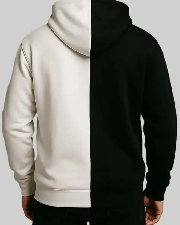 Unus Annus Split Black and White Pullover Hoodie for Men and Women