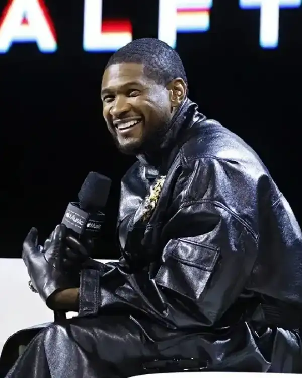 Usher Super Bowl LVIII Performances Press Day Black