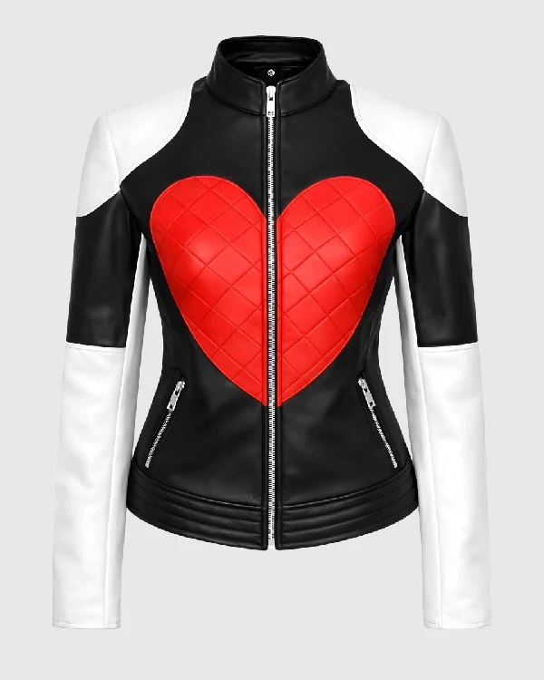 Valentine Day Red Heart Leather Jacket