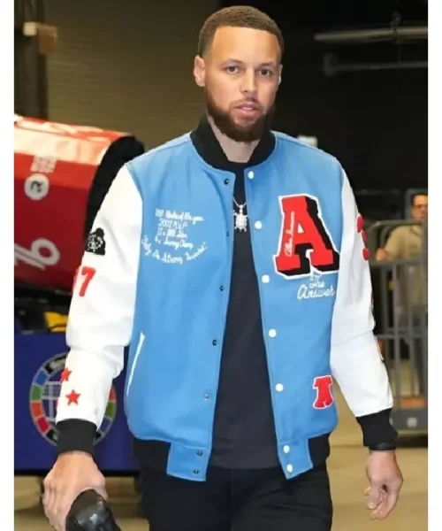 Warriors vs 76ers Pregame Stephen Curry Jacket