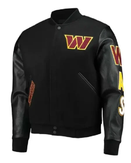 Washington Commanders Black Letterman Jacket