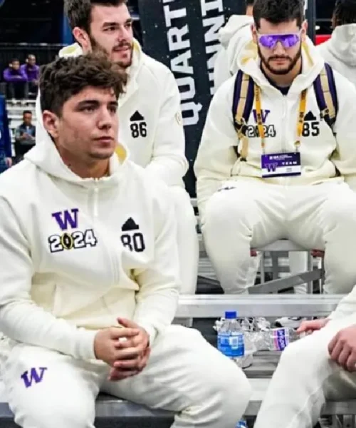 Washington Huskies White Zip-Up Hoodie