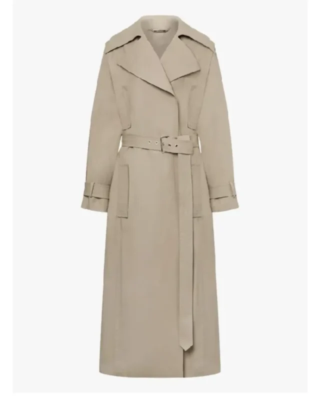 Women belted trench coat