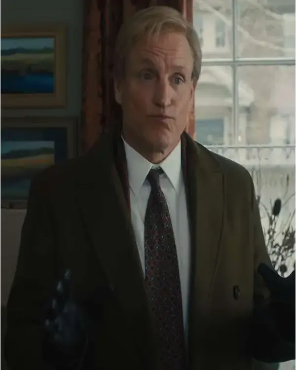 Woody Harrelson Ella McCay Wool Coat