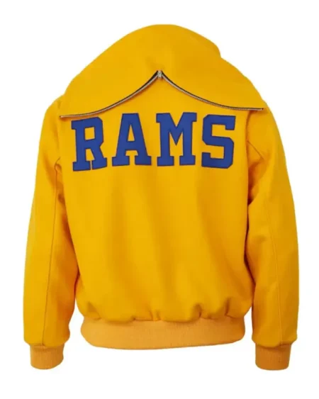 1950 Los Angeles Rams Yellow Wool Hooded Jacket For Sale