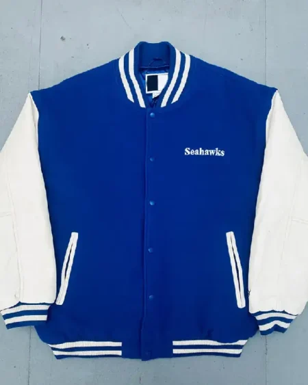 1990’s Seattle Seahawks Royal and White Varsity Jacket