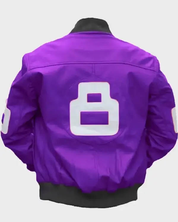 8 Ball Purple Bomber Leather Jacket sale