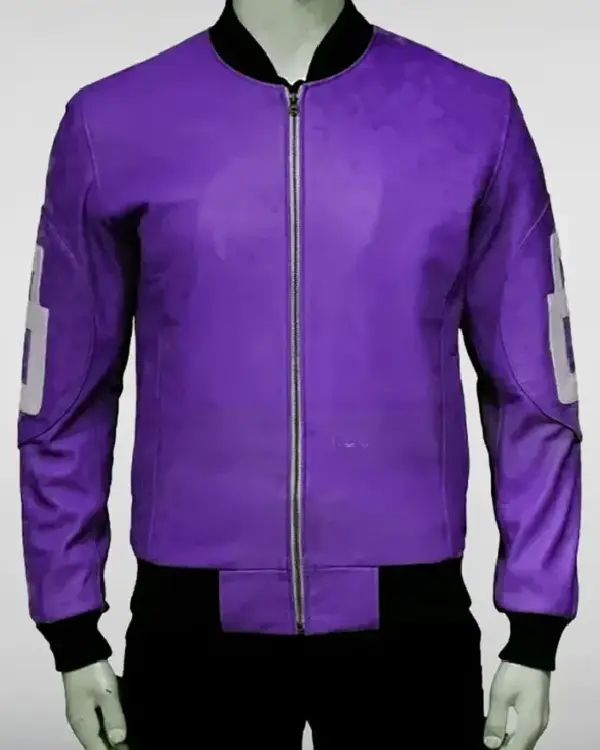 8 Ball Purple Bomber Leather Jacket
