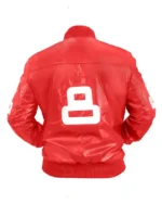 8 Ball Red Bomber Leather Jacket sale