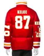 87 Taylor Swift Travis Kelce Red Puffer Jacket