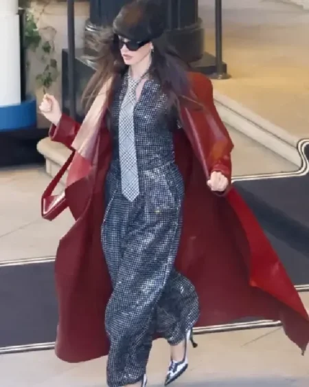 Anne Hathaway The Devil Wears Prada 2 Red Coat