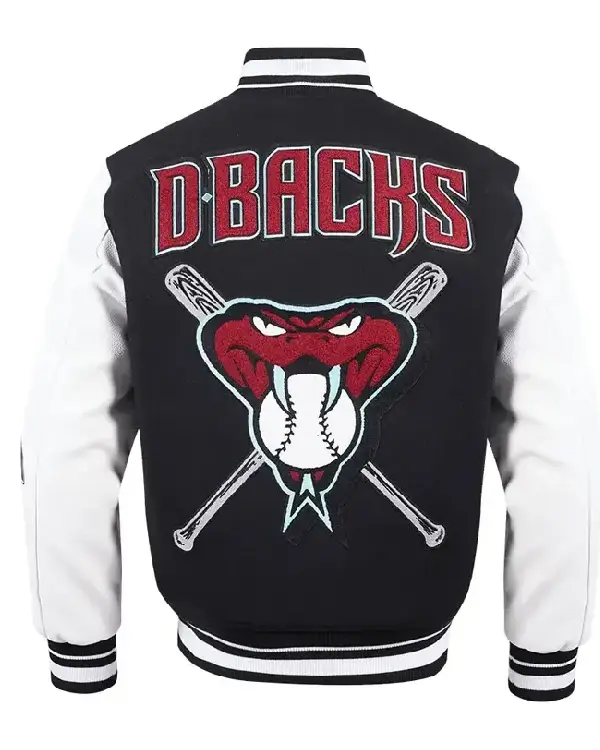 Arizona Diamondbacks Mashup Full-Zip Varsity Black and White Wool