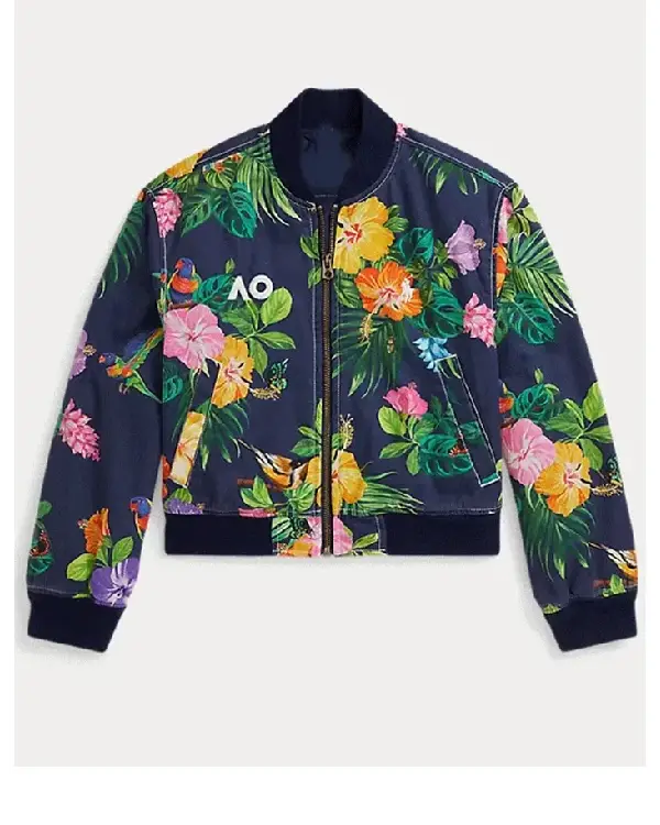 Australian Open Floral Baseball Bomber Jacket