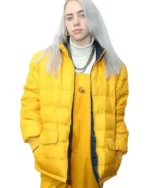 Billie Eilish Yellow Puffer Jacket For Sale