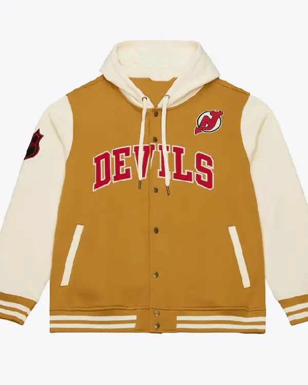 Brown_Cream New Jersey Devils Dusted Fleece Jacket