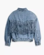 Buy 90's Fringe Denim Trucker Jacket Sale Back