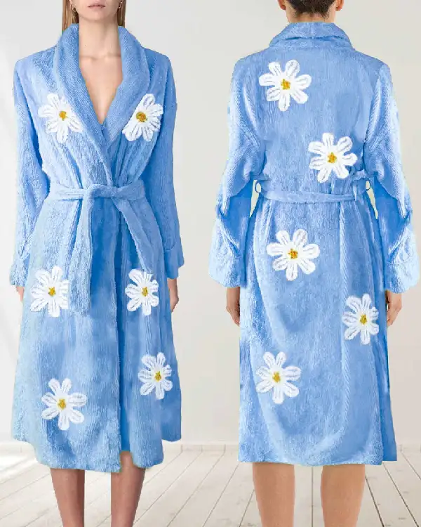 Buy 90’s Vintage Style Chenille Bath Robe