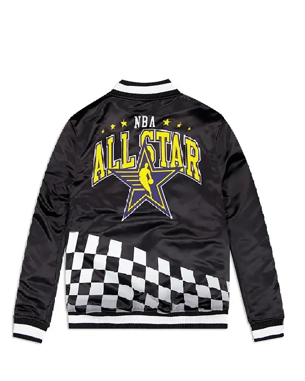 Buy All-Star Game 2024 Black Bomber Satin Jacket For Men and Women Sale