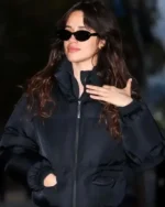 Buy American Singer Camila Cabello Black Puffer Jacket