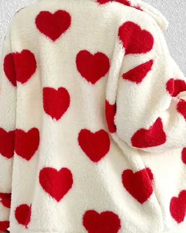 Buy Buy The Charm Cozy Heart Love Sherpa Jacket For Valentines sale