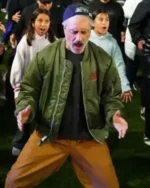 Buy Conan O’Brien Must Go Tv Series Conan O’Brien Green Satin Bomber Jacket sale