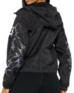 Buy Crystal Heart Black Windbreaker Hooded Jacket