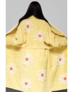 Buy Falling Daisies Chenille Sunshine Yellow Bathrobe Sale