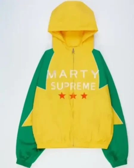 Buy Francesca Nora Bateman Marty Supreme Bold Chest Print Yellow & Green Track Jacket