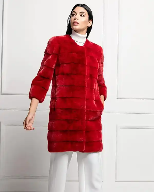 Buy Leah Red Fur Coat