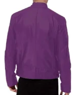 Buy Men's Bold Purple Leather Moto Jacket For Sale