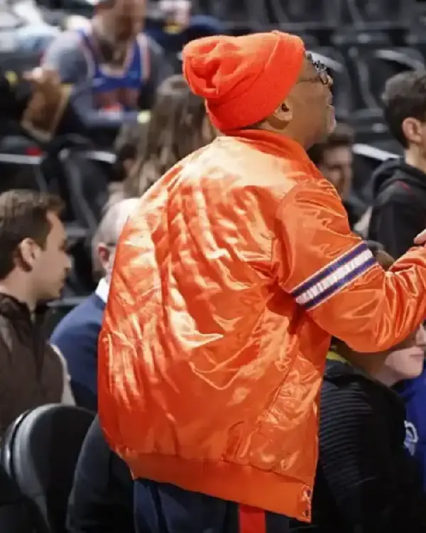 Buy Spike Lee New York Knicks 3D Chest Wordmark, Tri-Color Sleeve Stripes Orange