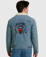 Buy Stranger Things Hellfire Club Blue Denim Sherpa Jacket back