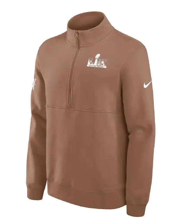 Buy Super Bowl LX Nike Brown Half-Zip Pullover Jacket
