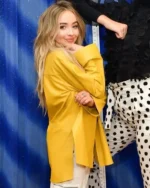 Buy Tall Girl Premiere Sabrina Carpenter Yellow Leather Jacket Sale