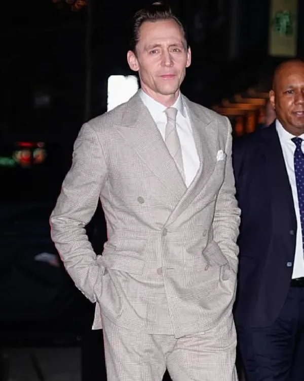 Buy Tom Hiddleston New York City 2026 Double-Breasted, Peak Lapels