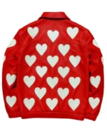 Buy Valentine’s Day Heart Printed Leather Jacket For Men and Women