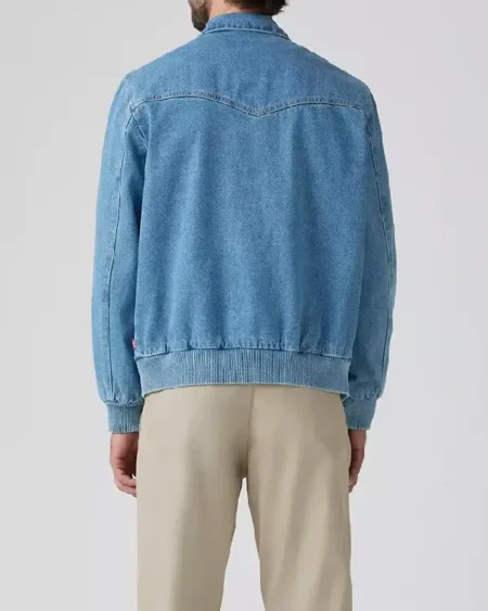 Buy Western Blue Denim Bomber Jacket On Sale