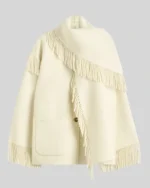 Buy Women’s Toteme Fringe Scarf Cream Jacket Sale