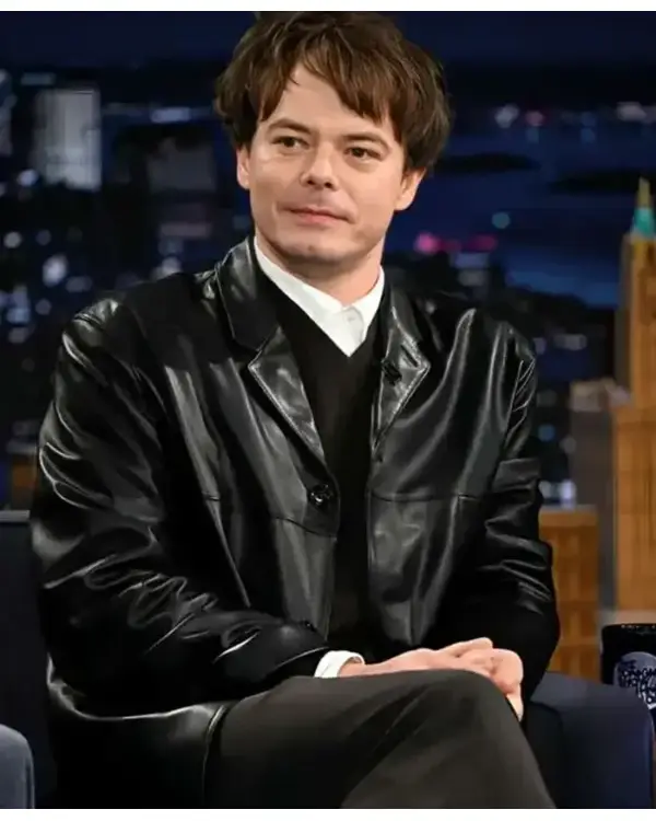 Charlie Heaton The Tonight Show S13 Leather Blazer
