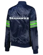 College Navy Seattle Seahawks Line Up Varsity Satin Jacket sale