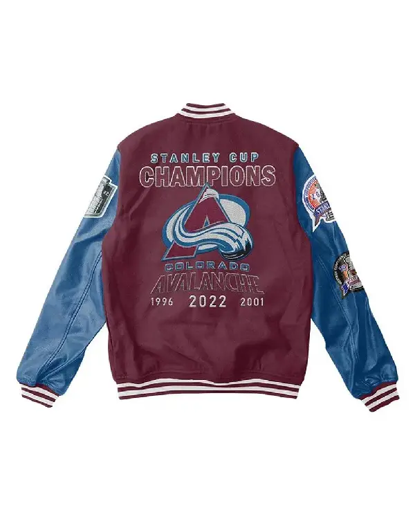 Colorado Avalanche Champions Varsity Maroon and Blue Jacket sale