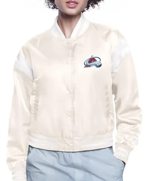 Colorado Avalanche Printed Logo Varsity Satin Jacket sale