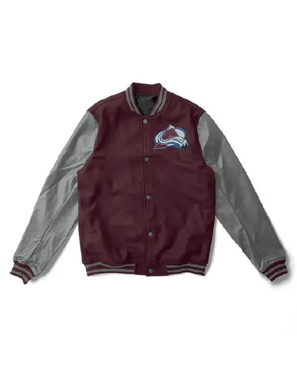 Colorado Avalanche Varsity Maroon and Gray Jacket