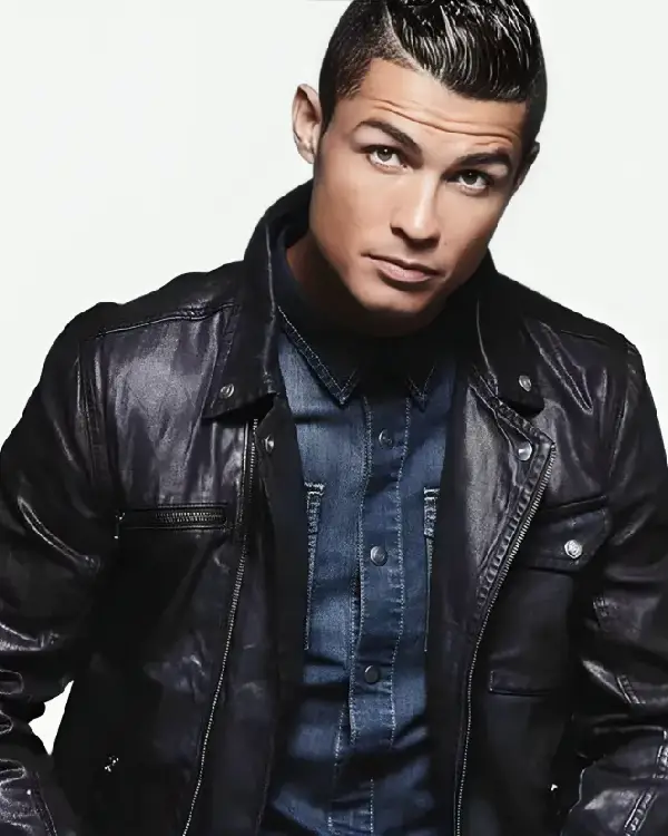 Cristiano Ronaldo Black Leather Jacket
