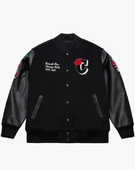 Derrick Rose Chicago Bulls Black Retirement Letterman Jacket sale
