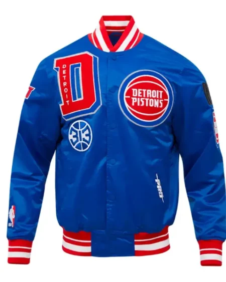 Detroit Pistons Mashup Classic Rib Satin Jacket