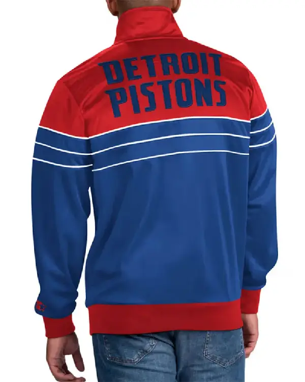 Detroit Pistons Red and Blue Knit Full-Zip Jacket