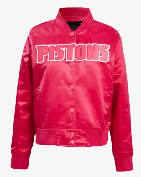 Detroit Pistons Triple Pink Satin Jacket